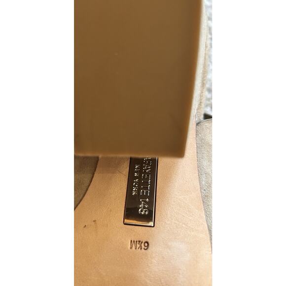 Lafayette 148 Covell Sandals Sz 6.5 Neutral Beige Suede Leather Slingback Heels - Picture 9 of 13